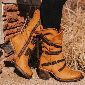 Freebird tan/brown all leather Cora boots made in Mexico